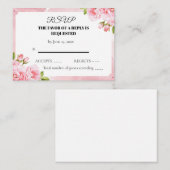 Blush Pink Floral Wedding RSVP Card ノートカード (正面/裏面)