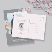 Blush Pink Floral Wedding Save the Date Photo 案内ポストカード