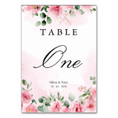 Blush Pink Floral Wedding Table Number テーブルナンバー (裏面)