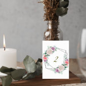 Blush Pink Floral Wedding Table Number Card テーブルナンバー