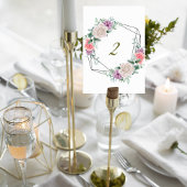 Blush Pink Floral Wedding Table Number Card テーブルナンバー