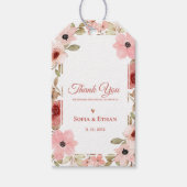    Blush Pink Floral Wedding Thank You Favor ギフトタグ (正面)