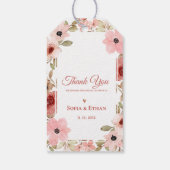    Blush Pink Floral Wedding Thank You Favor ギフトタグ (裏面)