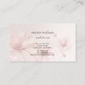 Blush Pink Flowers Aesthetician 名刺 (裏面)