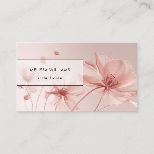 Blush Pink Flowers Aesthetician 名刺 (正面)