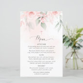 Blush Pink Flowers, Greenery, Boho, Baptism Menu (スタンド正面)