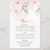 Blush Pink Flowers, Greenery, Boho, Baptism Menu (正面)
