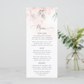 Blush Pink Flowers, Greenery, Boho, Baptism Menu メニュー (スタンド正面)