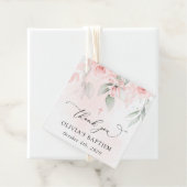 Blush Pink Flowers, Greenery, Boho, Floral Baptism フェイバータグ (インサイチュ)