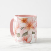 Blush Pink Frangipani Ceramic Combo Mug マグカップ (正面左)