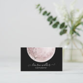 blush pink full moon elegant Business Card 名刺 (スタンド正面)