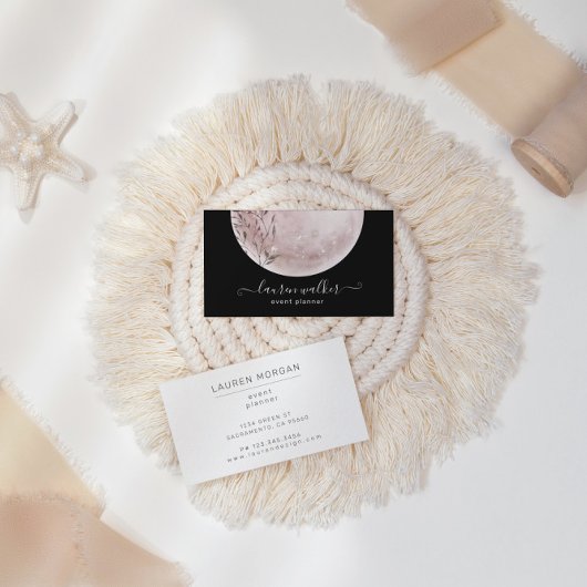 blush pink full moon elegant Business Card 名刺