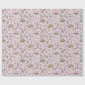Blush Pink Fungi Seamless Pattern Gift ラッピングペーパー (フラット)