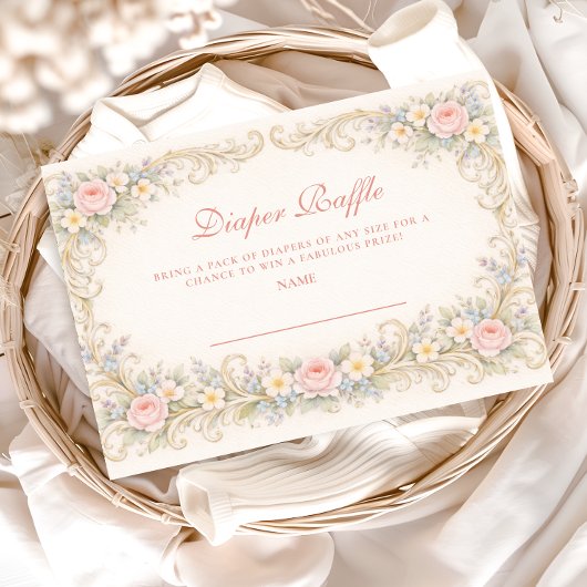 Blush Pink Garden Baroque Diapper Raffle エンクロージャーカード