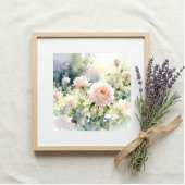 Blush Pink Garden Roses ポスター