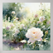 Blush Pink Garden Roses ポスター (正面)