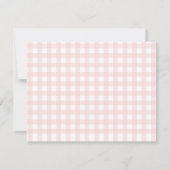 Blush Pink Gingham Berry in love Bridal Shower サンキューカード (裏面)