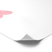 Blush Pink Girl Elephant Baby Shower Welcome Sign ポスター (角)