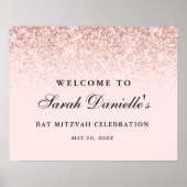 Blush Pink Glitter Confetti Personalized Welcome P ポスター (正面)