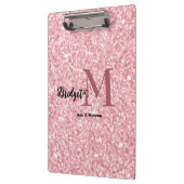 Blush Pink glitter Monogram hair and makeup クリップボード (左)