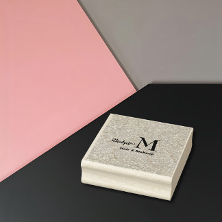 Blush Pink glitter Monogram hair and makeup ラバースタンプ