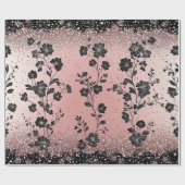 Blush Pink Glitter Parisian Theme Metallic Silver  ラッピングペーパー (フラット)