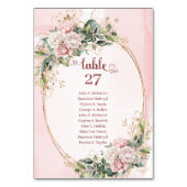 Blush Pink Glitter Wedding Table Number Display テーブルナンバー (裏面)