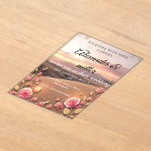 Blush Pink Gold Acrylic Wedding Invitation | Roman アクリル招待状 (レイダウン)