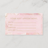 Blush Pink Gold Agate Marble Appointment Card 名刺 (裏面)