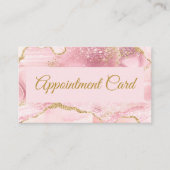Blush Pink Gold Agate Marble Appointment Card 名刺 (正面)
