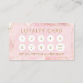 Blush Pink Gold Agate Marble Loyalty Card 予約カード (裏面)