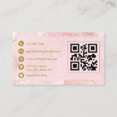 Blush Pink Gold Agate QR Code Jewelry Designer  名刺 (裏面)