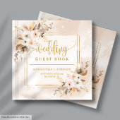 Blush Pink Gold Boho Autumn Wedding Guest Book ゲストブック