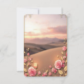 blush pink gold bridal shower elegant solid colour 招待状 (裏面)