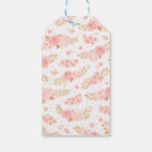 Blush Pink & Gold Floral Girl Baby Shower ギフトタグ (裏面)