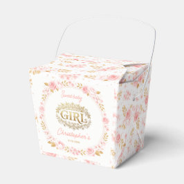 Blush Pink & Gold Floral Girl Baby Shower フェイバーボックス