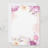 Blush pink gold Floral Girl baby shower 招待状 (裏面)