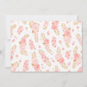 Blush Pink & Gold Floral Girl Baby Shower photo 招待状 (裏面)
