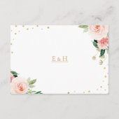 Blush pink gold floral peony wedding details card エンクロージャーカード (裏面)
