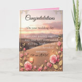 blush pink gold Folded Greeting Card カード (正面)