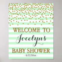 Blush Pink Gold Girl Baby Shower Welcome Sign