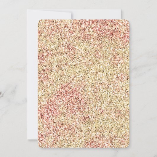 Blush Pink Gold Glitter Ombre 招待状 (裏面)