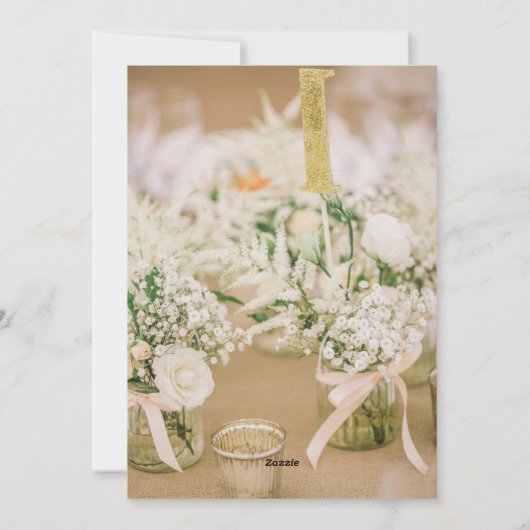 Blush Pink & Gold Glitter Rustic Elegant Wedding I 招待状 (裏面)