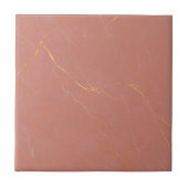 Blush Pink Gold Marble Pattern タイル (正面)