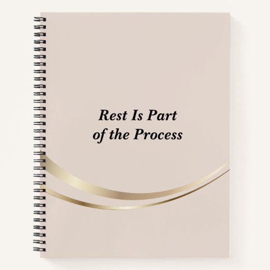 Blush Pink Gold Minimalist Notebook ノートブック (正面)