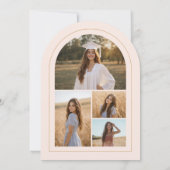 Blush Pink Gold Modern 5 Photo Grad Announcement 招待状 (裏面)