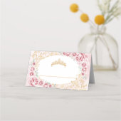 Blush Pink Gold Quinceanera プレイスカード (裏面)