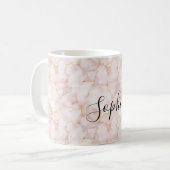 Blush Pink Gold Rose Petals Floral コーヒーマグカップ (正面左)