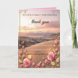 blush pink gold thank you card サンキューカード