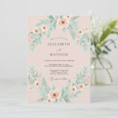 Blush Pink Graceful Spring Wedding 招待状 (スタンド正面)